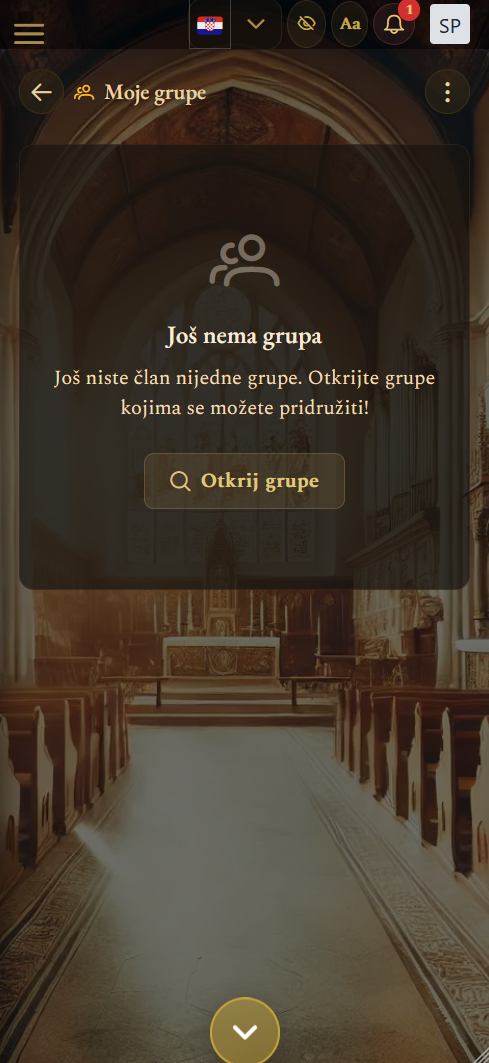 Moje grupe (mobilni prikaz)