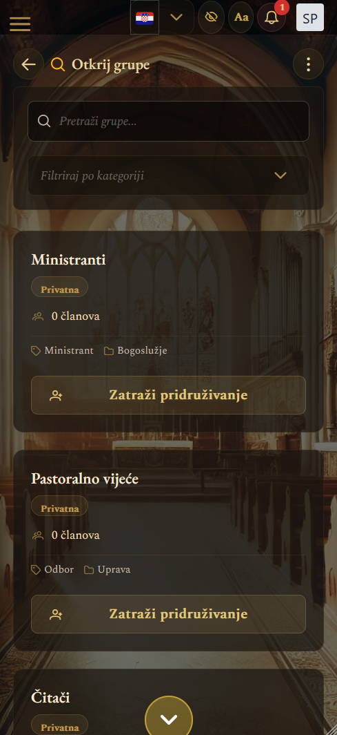 Župne grupe (mobilni prikaz)