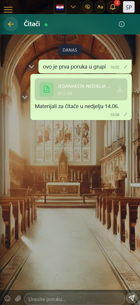Chat (mobilni prikaz)