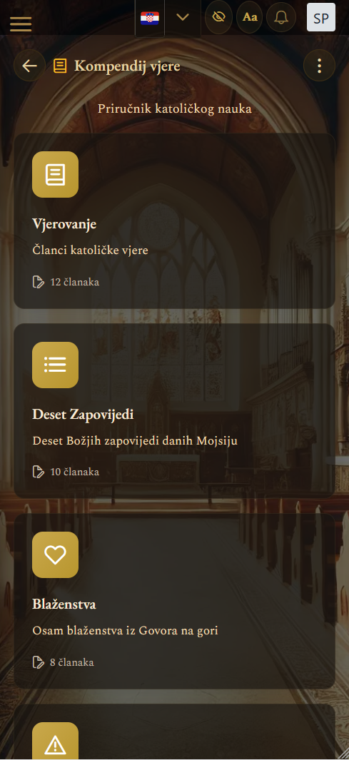 Kompendij — kategorije kršćanske pouke (mobilni prikaz)