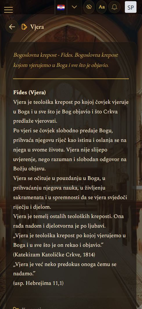 Kompendij — kategorije kršćanske pouke (mobilni prikaz)