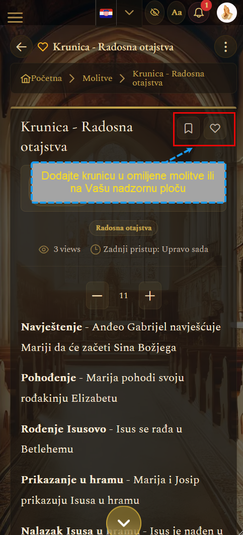 Odabir krunice (mobilni prikaz)