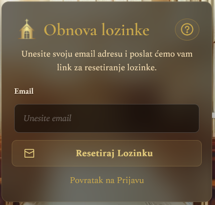 Sigurnosne postavke i promjena lozinke (mobilni prikaz)
