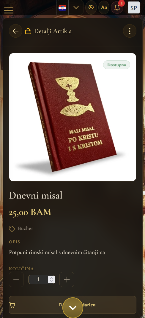 Detalji artikla (mobilni prikaz)