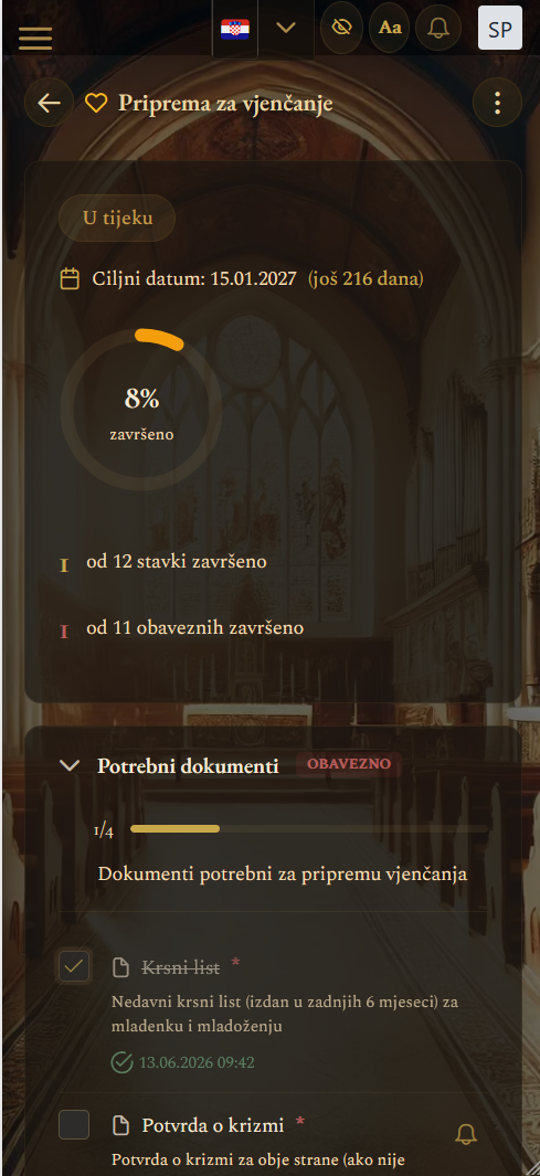 Vodiči za pripremu sakramenata (mobilni prikaz)