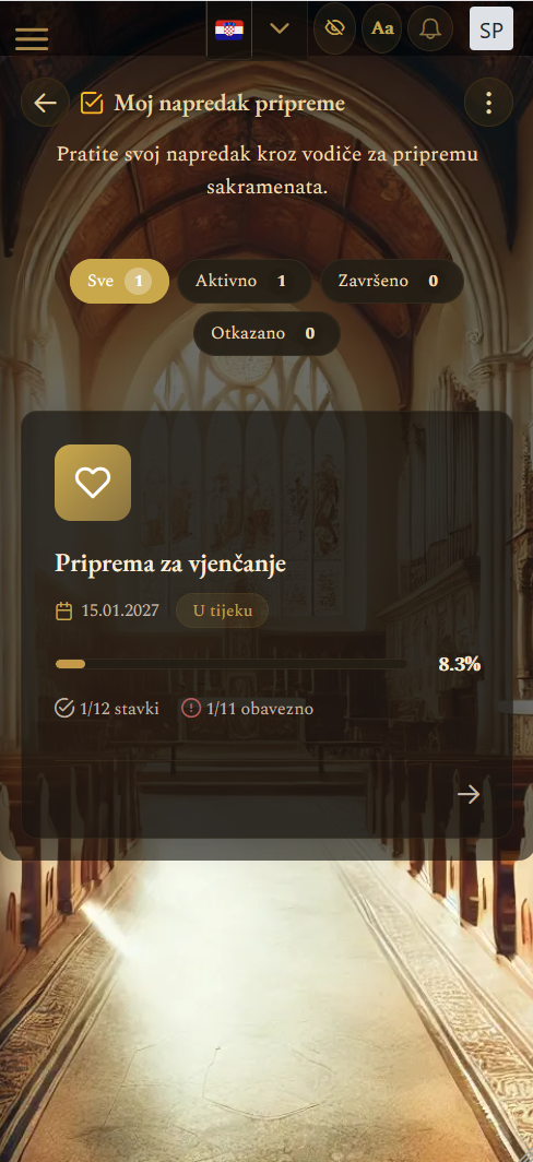 Vodiči za pripremu sakramenata (mobilni prikaz)
