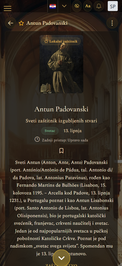 Popis svetaca sa Svecem dana (mobilni prikaz)