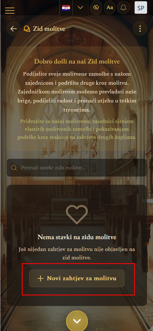 Prikaz zida molitve (mobilni prikaz)